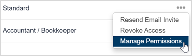 Icon of three horizontal dots, with cursor selecting the Manage Permissions option.